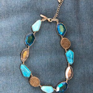 White House Black Market Gold/Blue Short Necklace